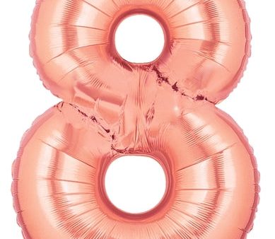 MegaLoons 34  Numeral 8 Balloon - Rose Gold Online Sale