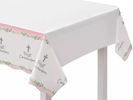 My First Communion Table Cover - Pink, 1ct For Sale