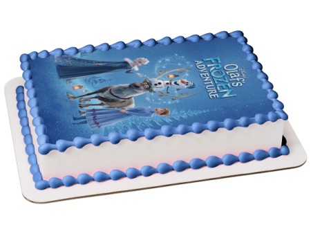 Olaf s Frozen Adventure Anna and Elsa Edible Cake Topper Image ABPID56992 Supply