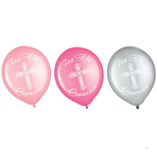 Communion Printed Latex Balloons - Pink Sale