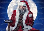 Violent Night Santa Claus and the Moon Edible Cake Topper Image ABPID57045 Supply