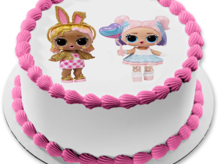 LOL Surprise Spring Bling Boss Bunny and Spring Bling Candy Q.T. Edible Cake Topper Image ABPID57056 Online now