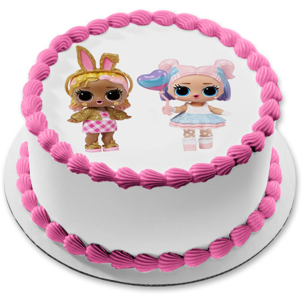 LOL Surprise Spring Bling Boss Bunny and Spring Bling Candy Q.T. Edible Cake Topper Image ABPID57056 Online now