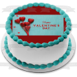 Happy Valentine s Day Red Heart Balloons Edible Cake Topper Image ABPID56998 Fashion