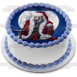 Violent Night Santa Claus and the Moon Edible Cake Topper Image ABPID57045 Supply