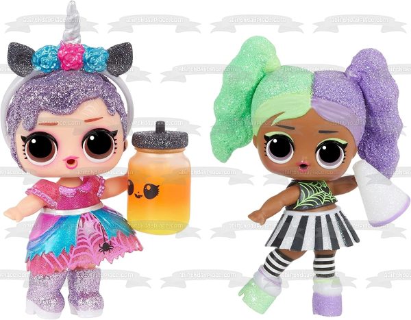 LOL Surprise Glitter Glow Doll and Cheer Boo Edible Cake Topper Image ABPID57058 For Discount