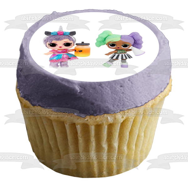 LOL Surprise Glitter Glow Doll and Cheer Boo Edible Cake Topper Image ABPID57058 For Discount