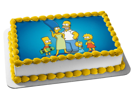 The Simpsons Marge Homer Maggie Lisa and Bart Edible Cake Topper Image ABPID57033 Online Hot Sale