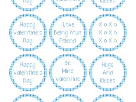 Blue Valentines Cupcake Toppers by Love Grows Wild Edible Cupcake Topper Images ABPID56999 Online now