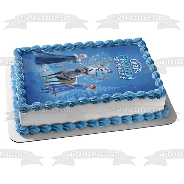 Olaf s Frozen Adventure Anna and Elsa Edible Cake Topper Image ABPID56992 Supply