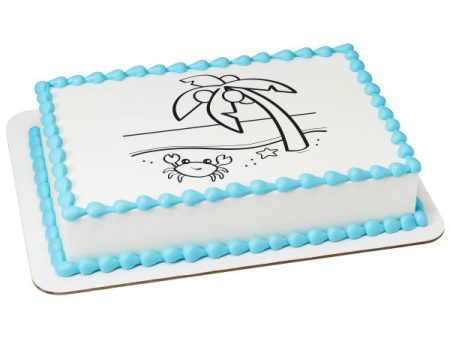 Paintable Beach Edible Cake Topper Image Online