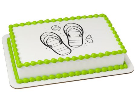 Paintable Flip Flops Edible Cake Topper Image Supply