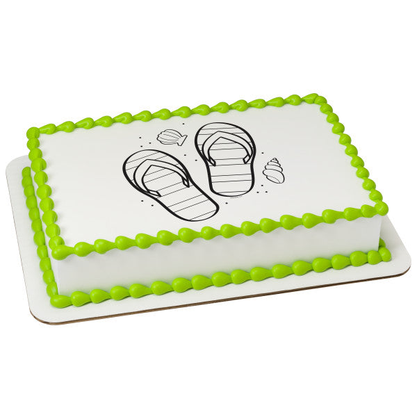 Paintable Flip Flops Edible Cake Topper Image Supply