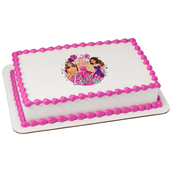 Barbie™ Glitter Birthday Edible Cake Topper Image For Discount