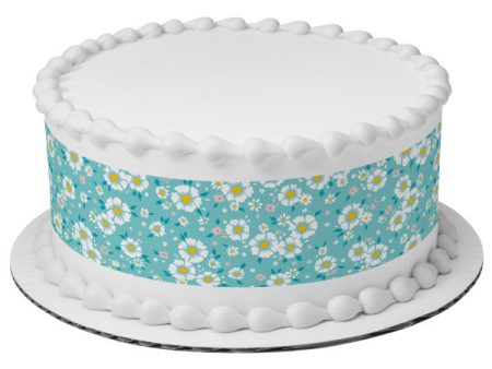 Blue Ditsy Print Edible Cake Topper Image Strips For Sale