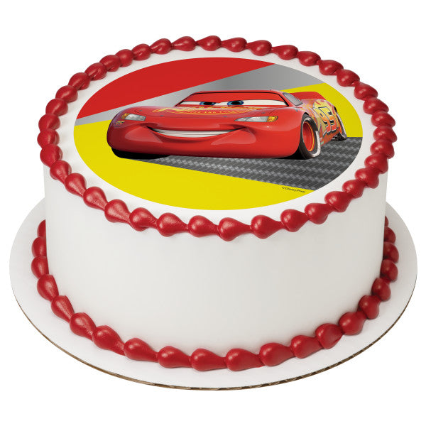 Disney and Pixar Cars Lightning McQueen Edible Cake Topper Image Cheap