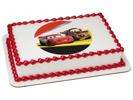 Disney and Pixar Cars Lightning McQueen & Mater Edible Cake Topper Image Hot on Sale