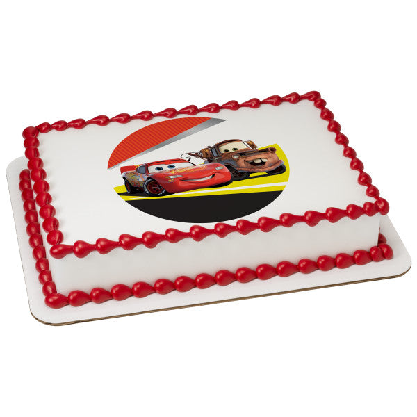 Disney and Pixar Cars Lightning McQueen & Mater Edible Cake Topper Image Hot on Sale