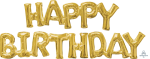 Happy Birthday Gold Block Phrase 44  Balloon Kit Fashion