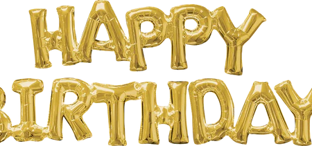 Happy Birthday Gold Block Phrase 44  Balloon Kit Fashion